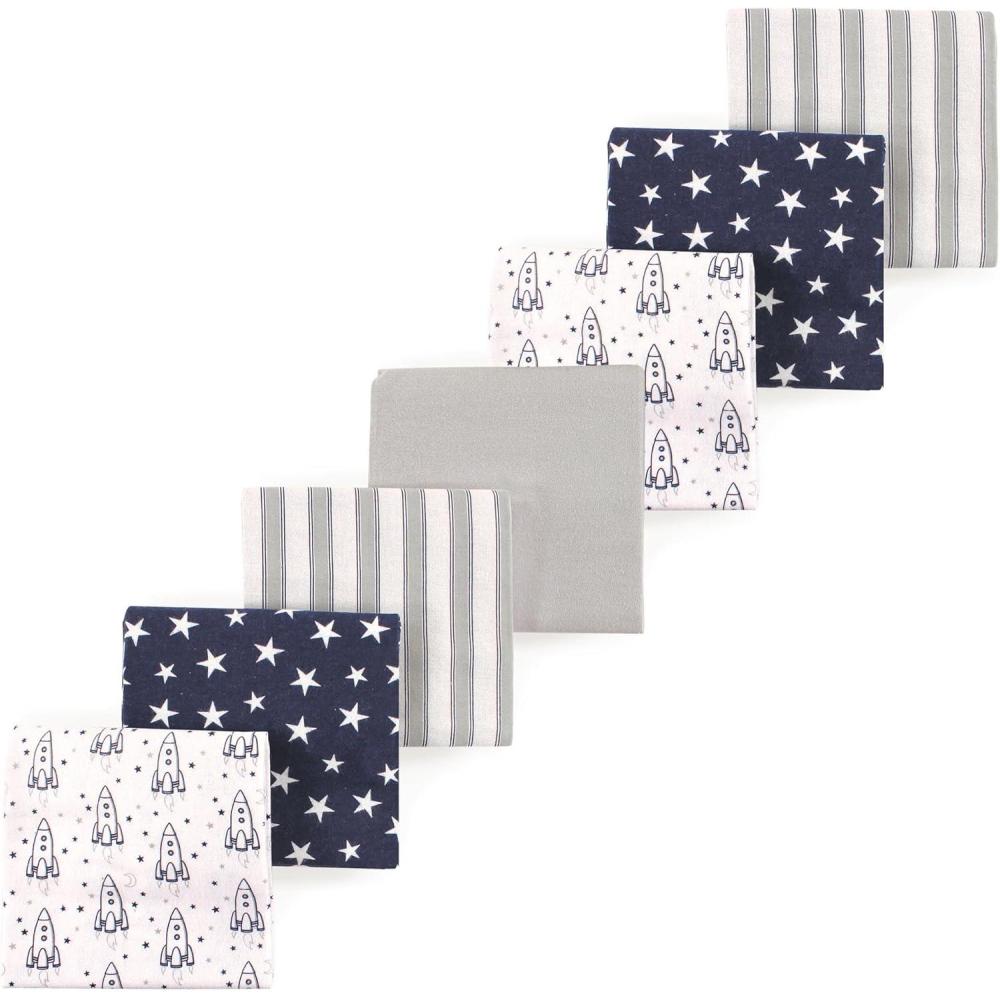 imageLuvable Friends Little Treasure Flannel Receiving Blankets 7pkRocket