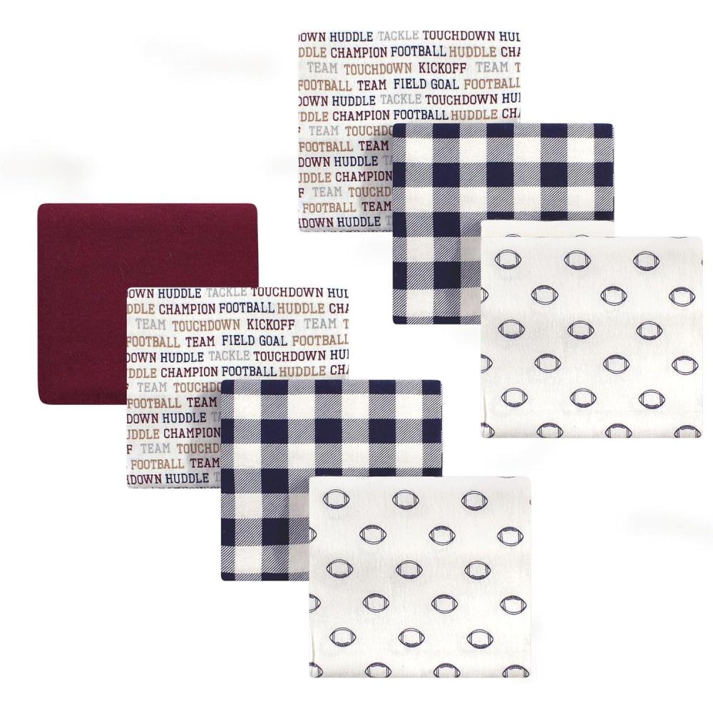 imageLuvable Friends Little Treasure Flannel Receiving Blankets 7pkTouchdown Football