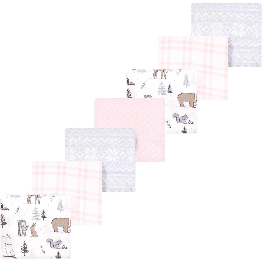 imageLuvable Friends Little Treasure Flannel Receiving Blankets 7pkWinter Trees