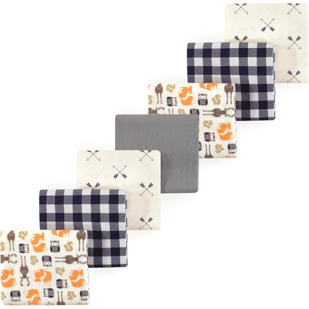 imageLuvable Friends Little Treasure Flannel Receiving Blankets 7pkWoodland Forest