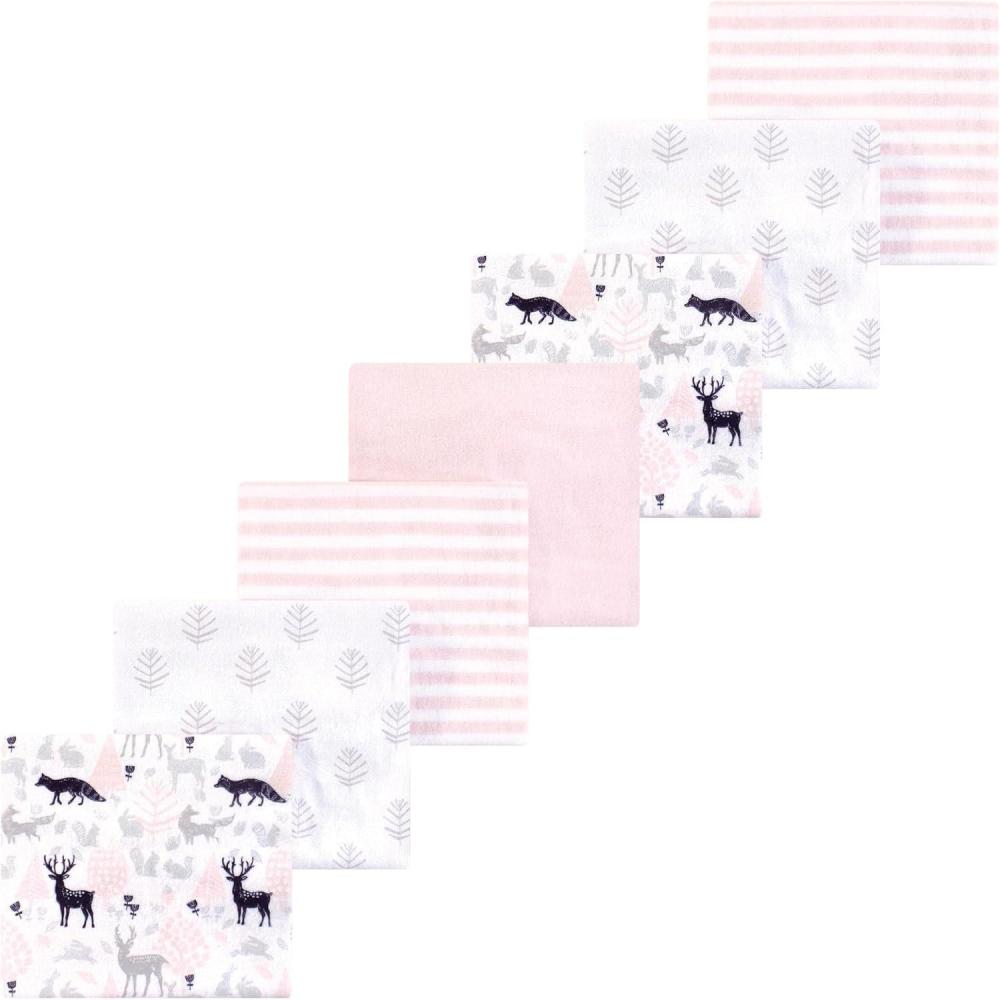 imageLuvable Friends Little Treasure Flannel Receiving Blankets 7pkWoodland Girl