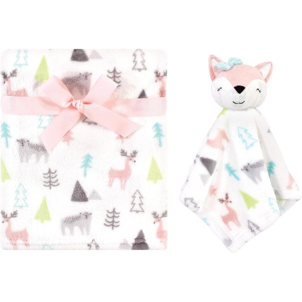 imageLuvable Friends Unisex Baby Plush Blanket and Security Blanket Rainbow Unicorn One SizeFox Woodland