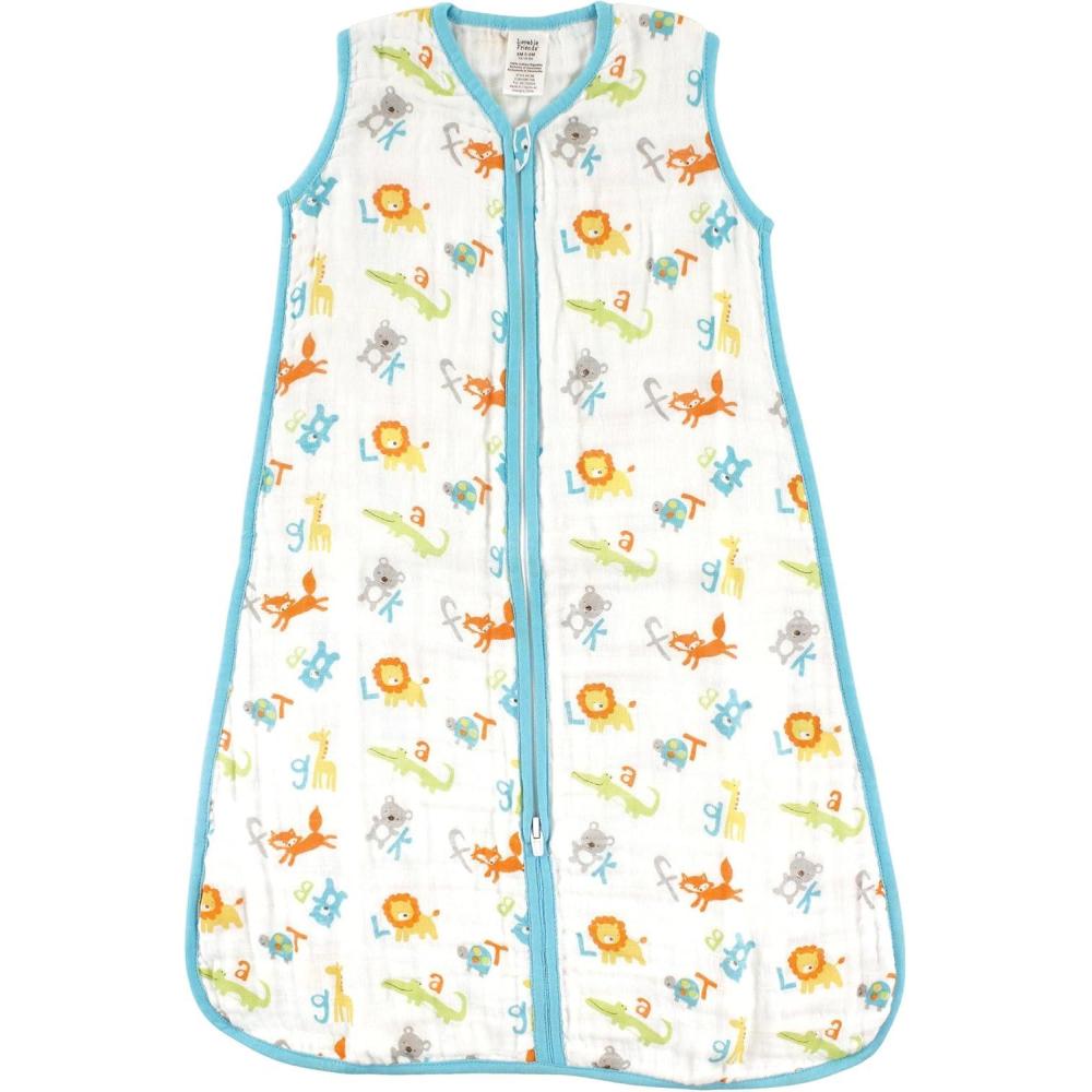 imageLuvable Friends Unisex Baby Sleeveless Muslin Cotton Sleeping Bag Sack BlanketAbc Muslin