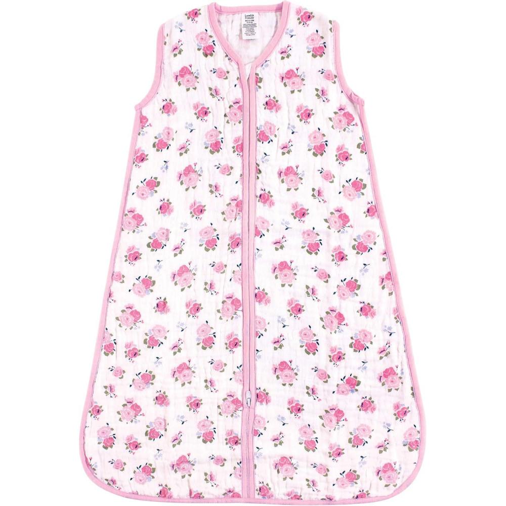 imageLuvable Friends Unisex Baby Sleeveless Muslin Cotton Sleeping Bag Sack BlanketFloral Muslin
