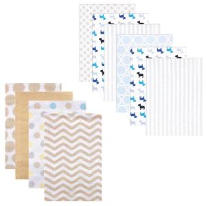 imageFlannel Receiving Blanket 10PackDogsTan Chevron