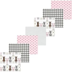 imageLuvable Friends Hudson Baby Flannel Receiving Blankets 7pkBarn Pals Pink