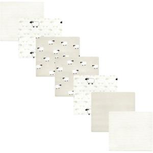 imageLuvable Friends Hudson Baby Flannel Receiving Blankets 7pkBeige Sheep