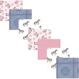 imageLuvable Friends Hudson Baby Flannel Receiving Blankets 7pkCowgirl Pink