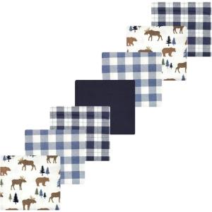 imageLuvable Friends Hudson Baby Flannel Receiving Blankets 7pkForest Bear Blue