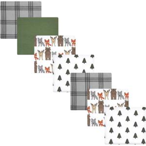 imageLuvable Friends Hudson Baby Flannel Receiving Blankets 7pkWoodland Bloom