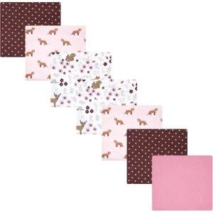 imageLuvable Friends Little Treasure Flannel Receiving Blankets 7pkForest Woodland Floral