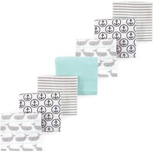 imageLuvable Friends Little Treasure Flannel Receiving Blankets 7pkOcean Whale