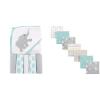 imageLuvable Friends Hooded Towel with Five Washcloths Ikat Elephant and Cotton Flannel Receiving Blankets Basic ElephantBasic Elephant