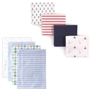 imageFlannel Receiving Blanket 8PackBlue DotsSailboats