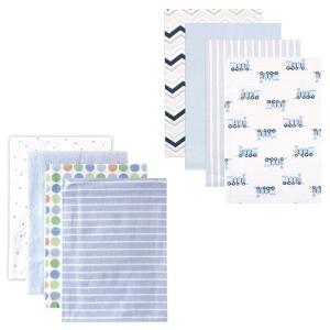imageFlannel Receiving Blanket 8PackBlue DotsTrains