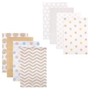 imageFlannel Receiving Blanket 8PackTan ChevronOwls