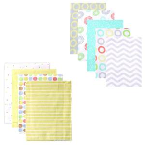 imageFlannel Receiving Blanket 9PackGray ChevronYellow Dots