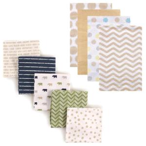 imageFlannel Receiving Blanket 9PackRhinoTan Chevron