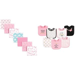 imageLuvable Friends Baby Blankets 7Pack and Hudson Baby Bibs Princess Pack