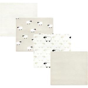 imageLuvable Friends Little Treasure Flannel Receiving Blankets 4pkBeige Sheep