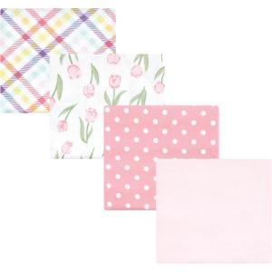 imageLuvable Friends Little Treasure Flannel Receiving Blankets 4pkBlossom Tulip