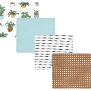 imageLuvable Friends Little Treasure Flannel Receiving Blankets 4pkBotanical Plants