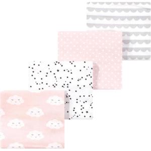 imageLuvable Friends Little Treasure Flannel Receiving Blankets 4pkCloudy Dream