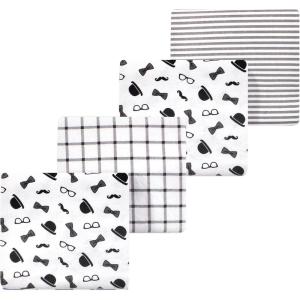 imageLuvable Friends Little Treasure Flannel Receiving Blankets 4pkDapper Lad