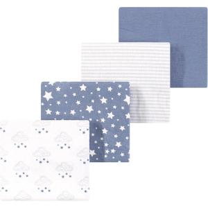 imageLuvable Friends Little Treasure Flannel Receiving Blankets 4pkDreamy Cloud Blue