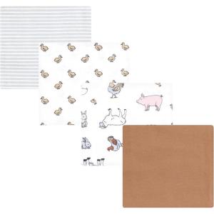 imageLuvable Friends Little Treasure Flannel Receiving Blankets 4pkFarm Pals