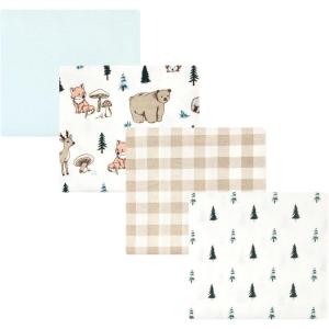 imageLuvable Friends Little Treasure Flannel Receiving Blankets 4pkForest Critters