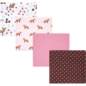 imageLuvable Friends Little Treasure Flannel Receiving Blankets 4pkForest Woodland