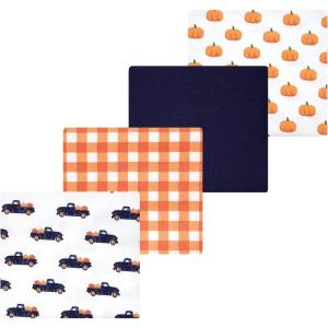 imageLuvable Friends Little Treasure Flannel Receiving Blankets 4pkHarvest Orange Pumpkin