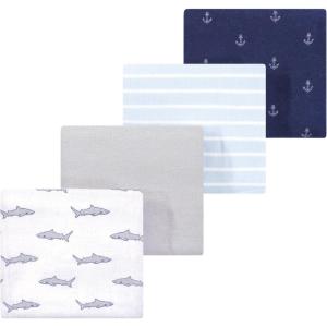 imageLuvable Friends Little Treasure Flannel Receiving Blankets 4pkOcean Sharks