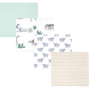 imageLuvable Friends Little Treasure Flannel Receiving Blankets 4pkPastel Dino