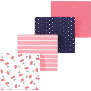 imageLuvable Friends Little Treasure Flannel Receiving Blankets 4pkPink Cherry