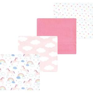imageLuvable Friends Little Treasure Flannel Receiving Blankets 4pkPink Unicorn