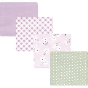 imageLuvable Friends Little Treasure Flannel Receiving Blankets 4pkPurple Floral