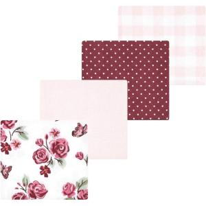 imageLuvable Friends Little Treasure Flannel Receiving Blankets 4pkRose Garden