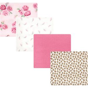 imageLuvable Friends Little Treasure Flannel Receiving Blankets 4pkRosy Bloom