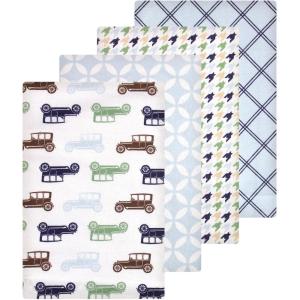 imageLuvable Friends Little Treasure Flannel Receiving Blankets 4pkSky Blue Vehicles