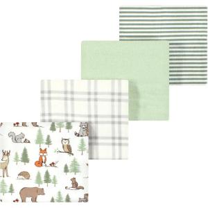 imageLuvable Friends Little Treasure Flannel Receiving Blankets 4pkWoodland Forest Animals