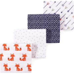 imageLuvable Friends Little Treasure Flannel Receiving Blankets 4pkWoodland Foxes