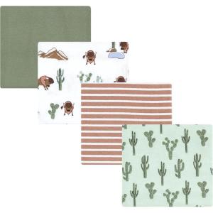 imageLuvable Friends Little Treasure Flannel Receiving Blankets 4pkWoodland Green