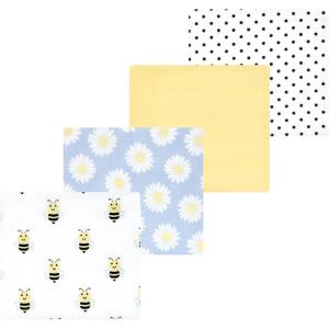 imageLuvable Friends Little Treasure Flannel Receiving Blankets 4pkYellow Daisy Bee