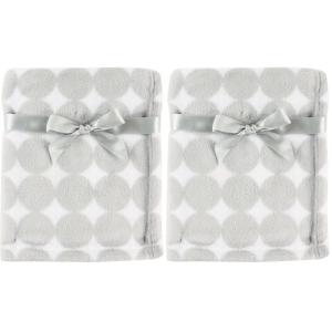 imageLuvable Friends Unisex Baby Coral Fleece Blanket Gray Dot One Size Pack of 2