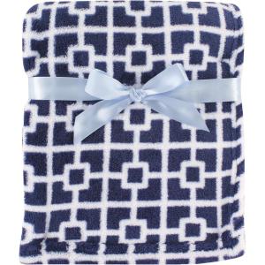 imageLuvable Friends Unisex Baby Coral Fleece Blanket Gray Plaid One SizeNavy Trellis