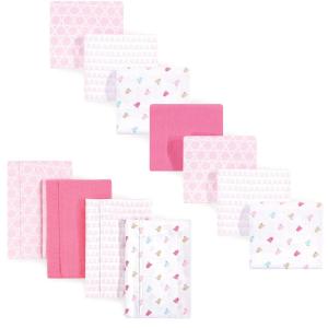 imageLuvable Friends Unisex Baby Cotton Flannel Burp Cloths and Receiving Blankets 11Piece Girl Feathers One SizeBirdies