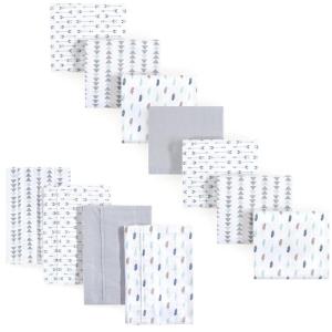 imageLuvable Friends Unisex Baby Cotton Flannel Burp Cloths and Receiving Blankets 11Piece Girl Feathers One SizeBoy Feathers