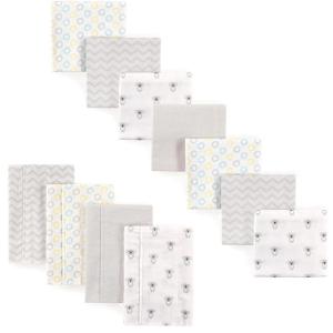 imageLuvable Friends Unisex Baby Cotton Flannel Burp Cloths and Receiving Blankets 11Piece Girl Feathers One SizeKoala